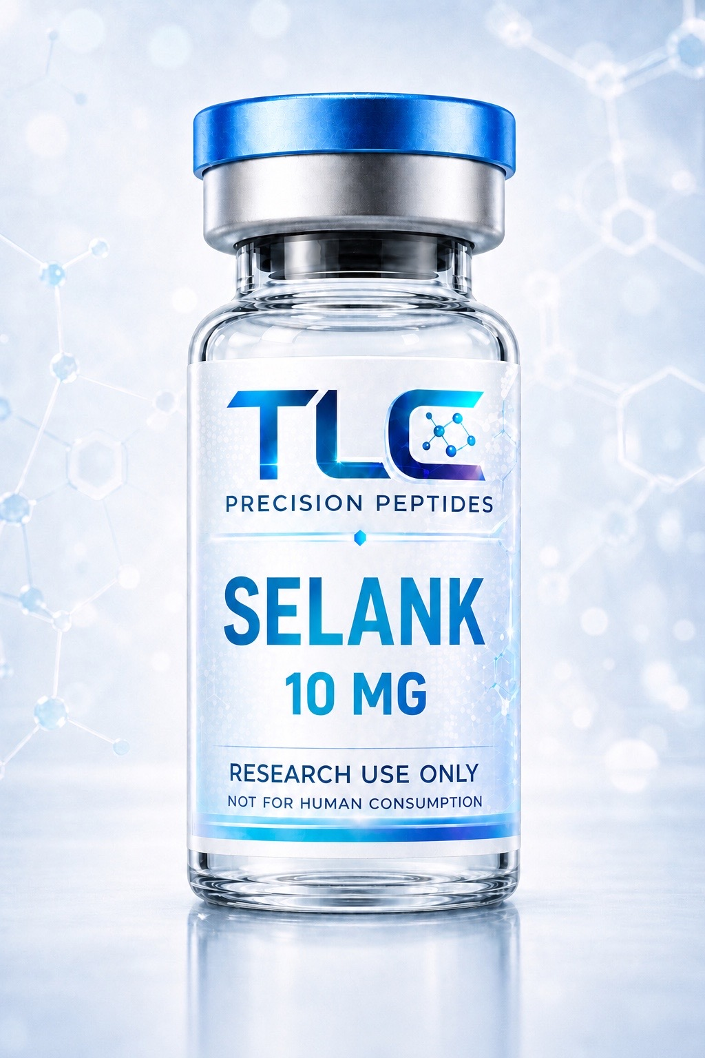 Selank 10mg lyophilized research peptide vial, Trusted Lyophilized Concepts